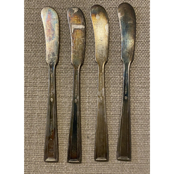 Vtg National Silver Co Silverware King Edward Cavalcade 22 Pc Set Antique